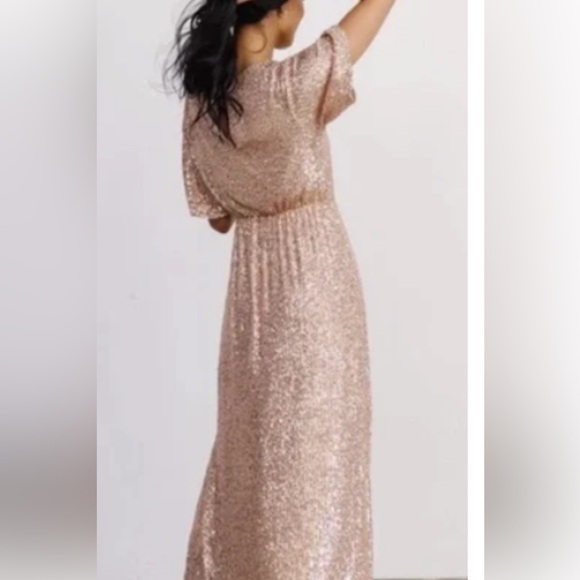 Gatsby Sequin Gown in Rose Gold - Picture 2 of 4
